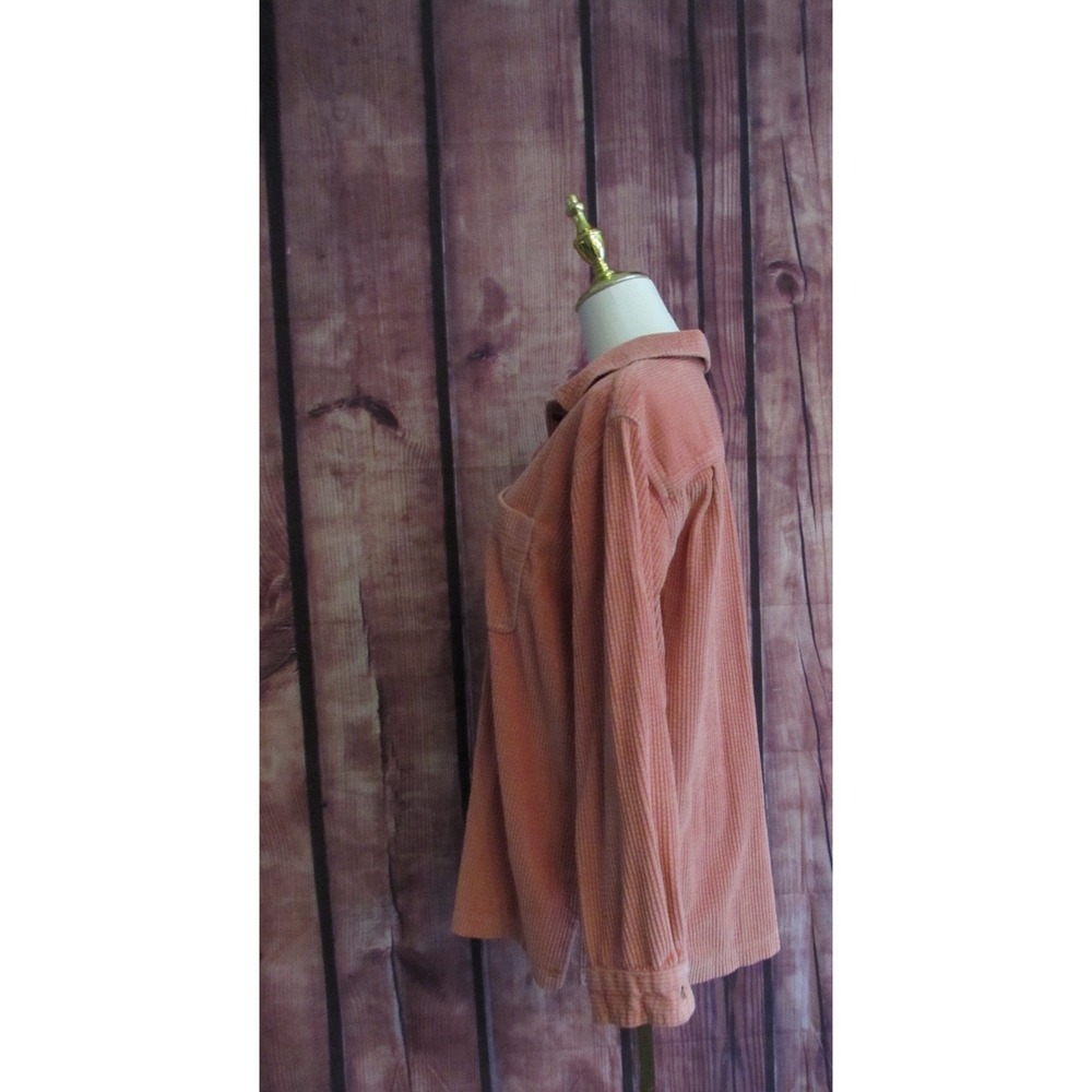 L.L.Bean Women's Comfort Corduroy Relaxed Shirt Adobe Rose M Wide Wale Cabincore - Picture 8 of 9